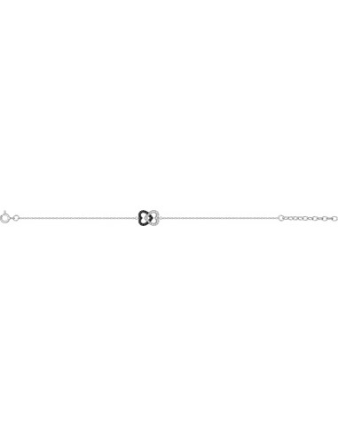 Bracelet argent bicolore noir et blanc