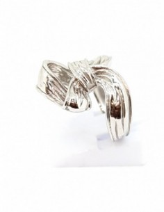 Bague drapée en argent rhodié