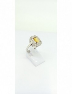 Bague Citrine, Oxydes de zirconium en Argent