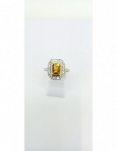 Bague Citrine, Oxydes de zirconium en Argent 2