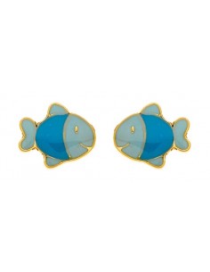 Boucle d'oreilles poissons bleus