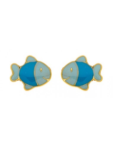 Boucle d'oreilles poissons bleus