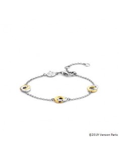 Bracelet argent anneaux bicolores