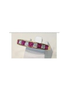 Bague diamants rubis