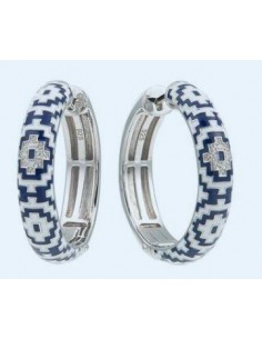 Créoles argent , laque et oxydes de zirconium