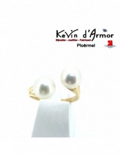 Bague toi et moi perles blanches