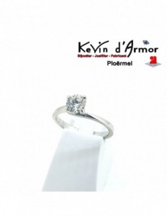 Solitaire diamant or blanc