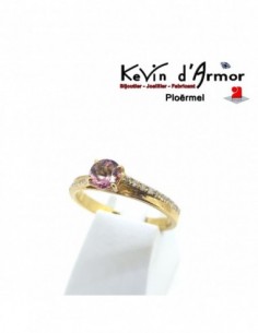 Solitaire accompagné Morganite et Diamants