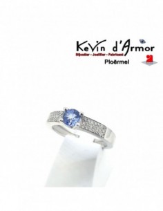 Bague Saphir de Ceylan et Diamants