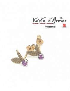Boucle d'oreille saphir violet