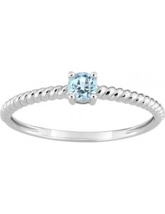 Bague topaze bleue traitée or blanc