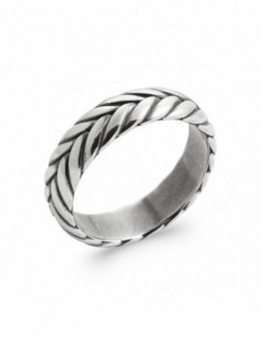 Bague tressée argent