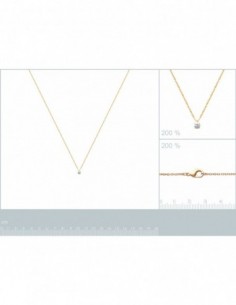 Collier pendentif plaqué or solitaire