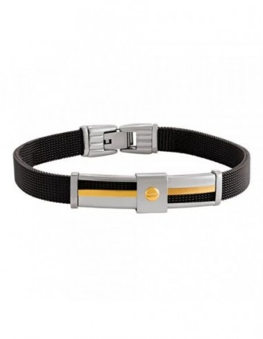 OSLO- Bracelet bicolore acier noir