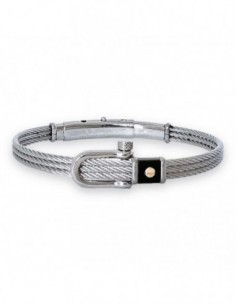 Bracelet cable acier manille vis or