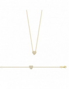 Collier pendentif coeur empierré