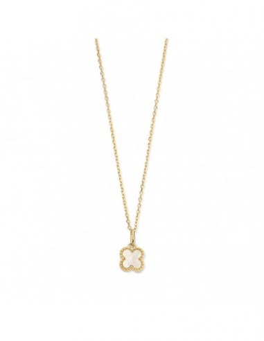 Collier motif nacre blanche