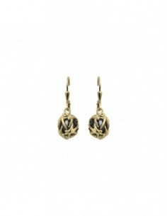 Boucles d'oreilles pendantes argent doré