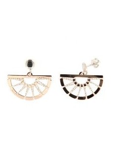 Boucles d'oreilles bicolores argent/rose