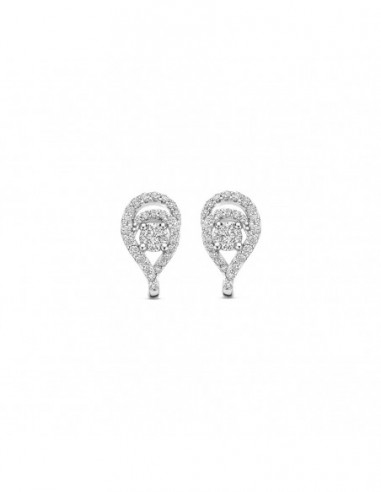 Boucles d'oreilles demi crécoles argent