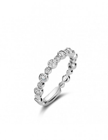 Bague argent et oxydes de zirconium