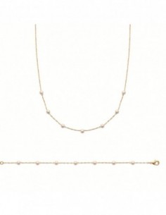 Collier perles blanches