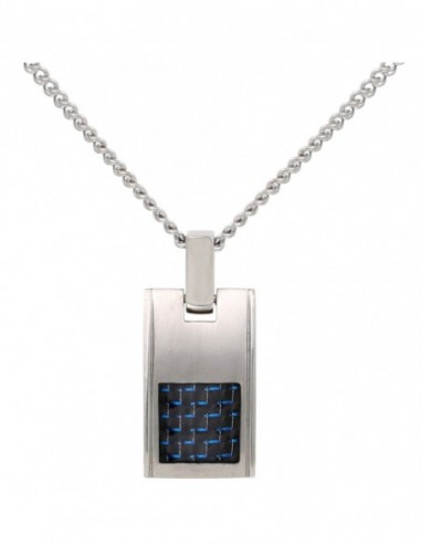 Collier pendentif carbone bleu