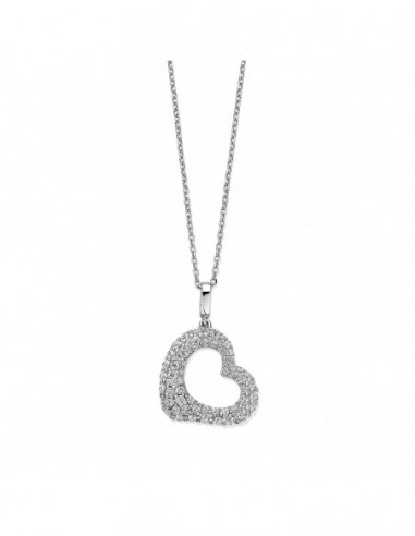 Collier pendentif coeur empierré