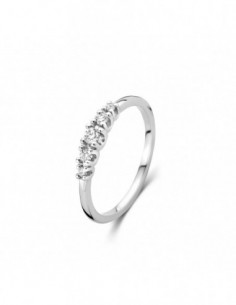 Bague 5 diamants  or blanc 750/1000