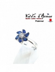 Bague Diamant et Saphirs navettes