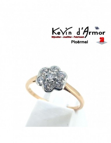 Bague bicolore oxydes de zirconium