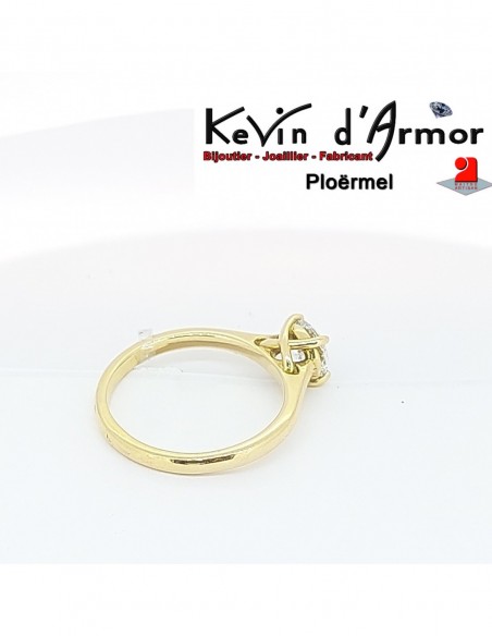 Solitaire diamant de synthèse panier à lacets