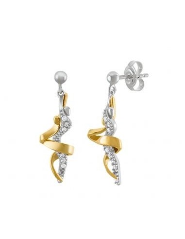 TANGO- Boucles d'oreilles bicolores empierrées