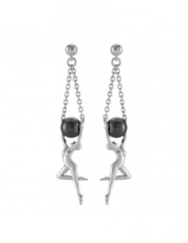 Pendants d'oreilles hématite