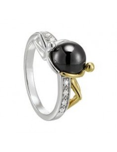 Bague bicolore hématite