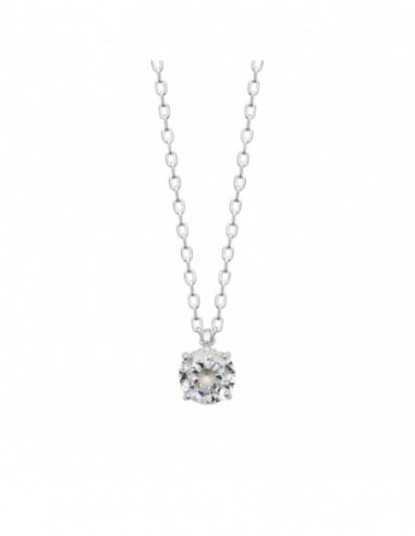 Collier solitaire argent