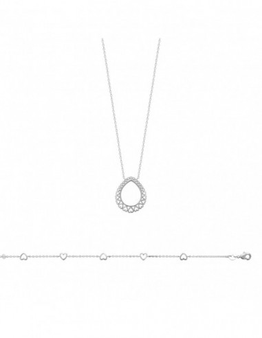 Bracelet argent motifs coeurs