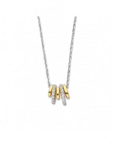 Collier pendentif bicolore empierré