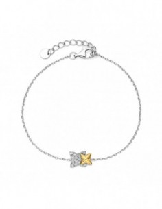 Bracelet bicolore empierré argent