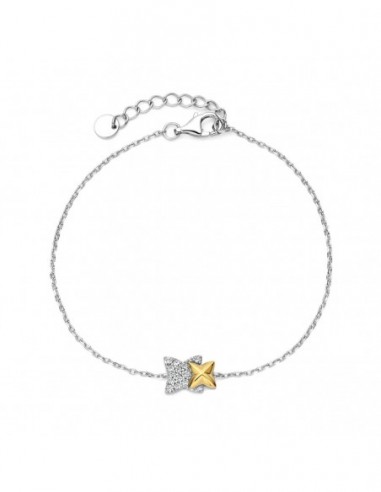 Bracelet bicolore empierré argent