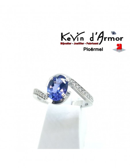 Bague tanzanite diamants