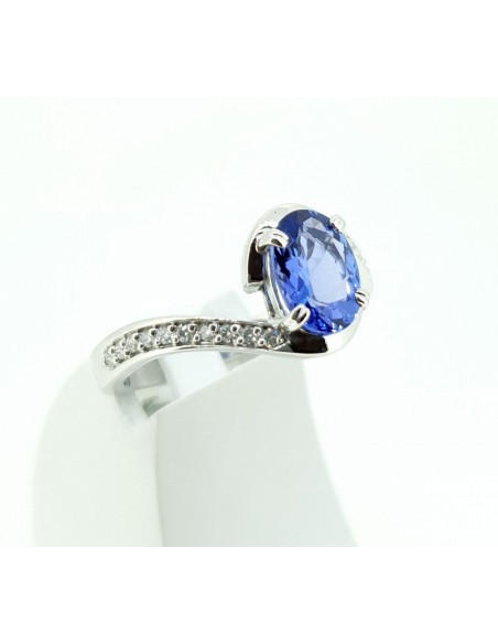 Bague tanzanite diamants