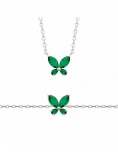 Collier argent pendentif papillon