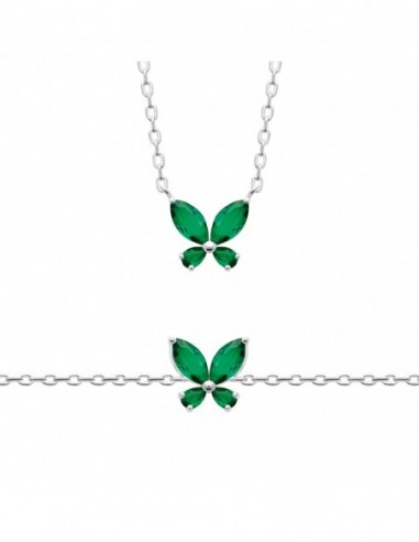 Collier argent pendentif papillon