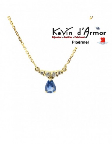 Collier Saphir de Ceylan et Diamants