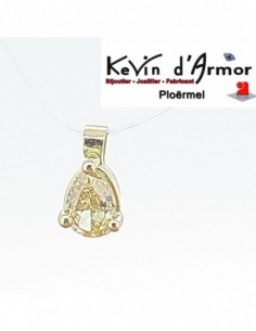 Pendentif Diamant de synthèse jaune