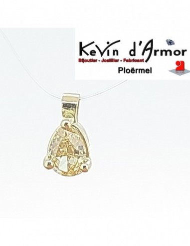 Pendentif Diamant de synthèse jaune