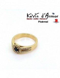 Bague Halo Saphir Diamants