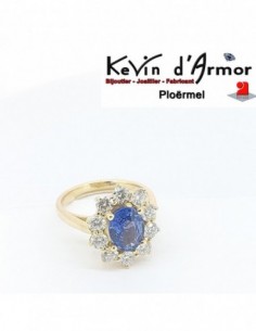 Bague Marguerite Saphir Diamants