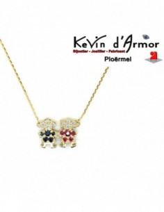 Collier Enfants Diamants Rubis Saphirs